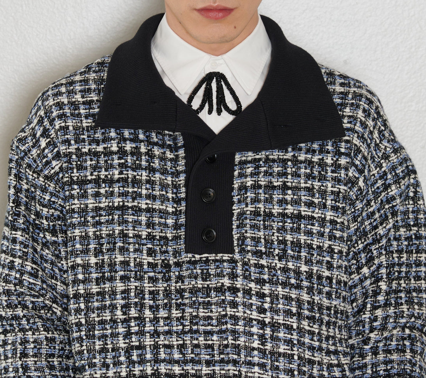 Pull en tweed bleu - Pre-order