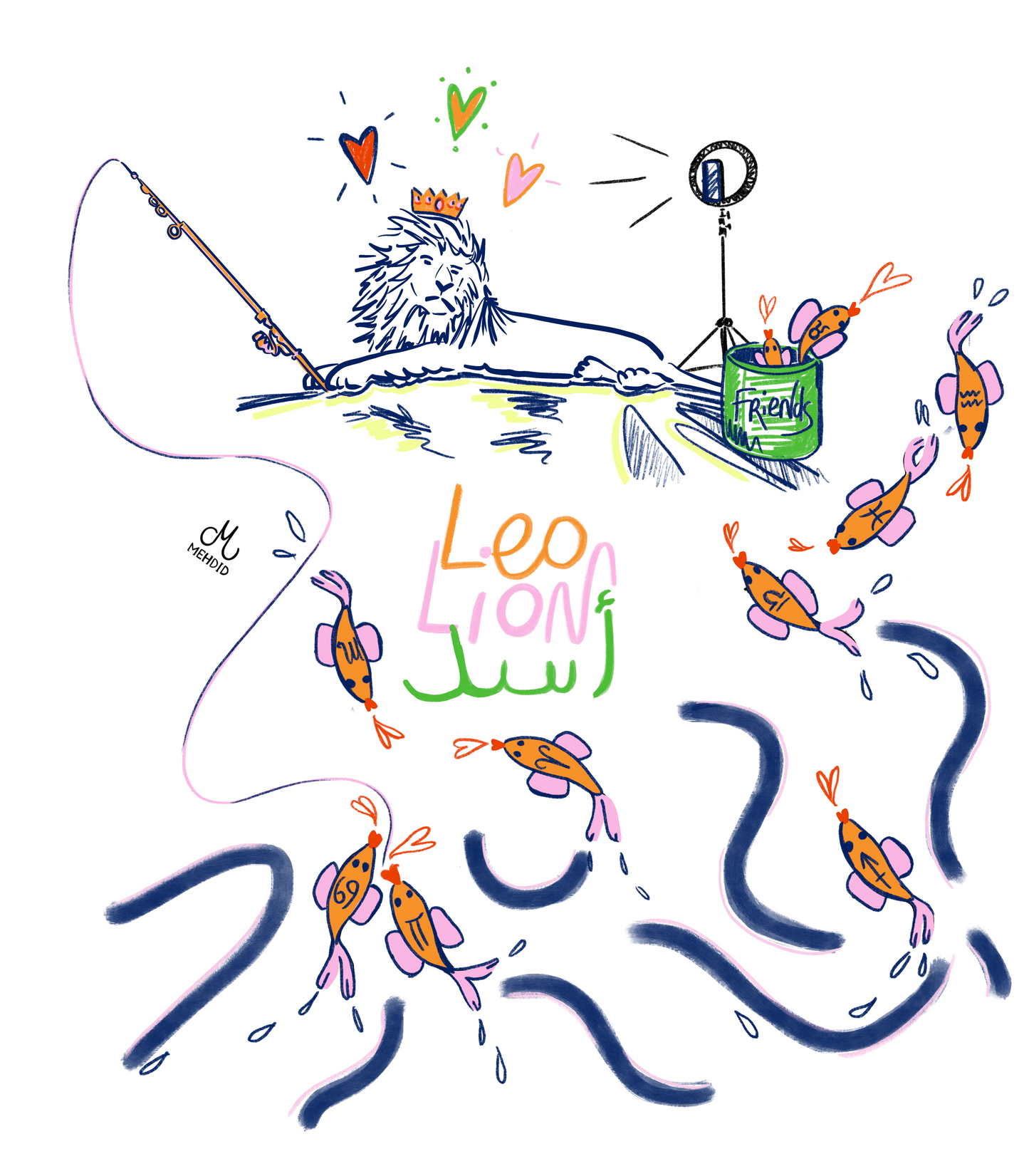 Tee-shirt Lion / Leo blanc