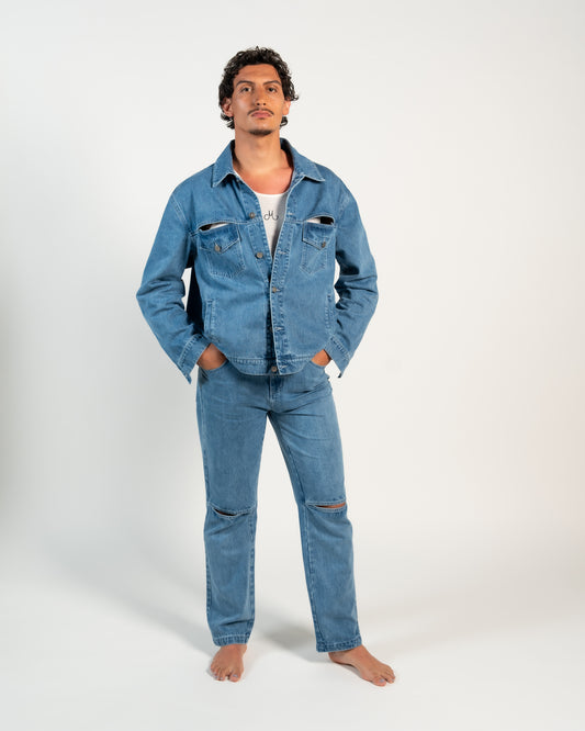 Pantalon denim set Bleu jean