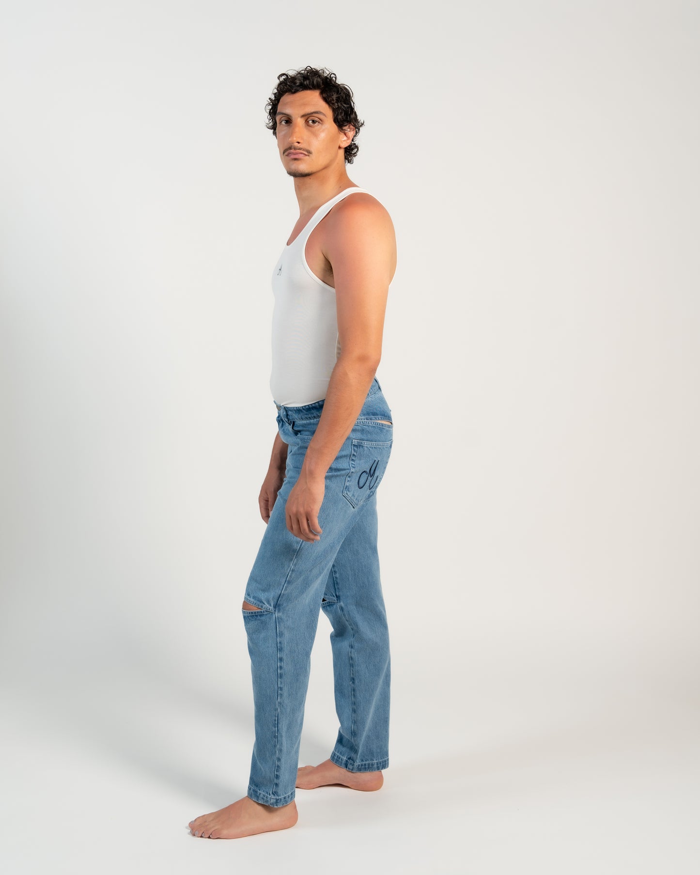 Pantalon denim set Bleu jean