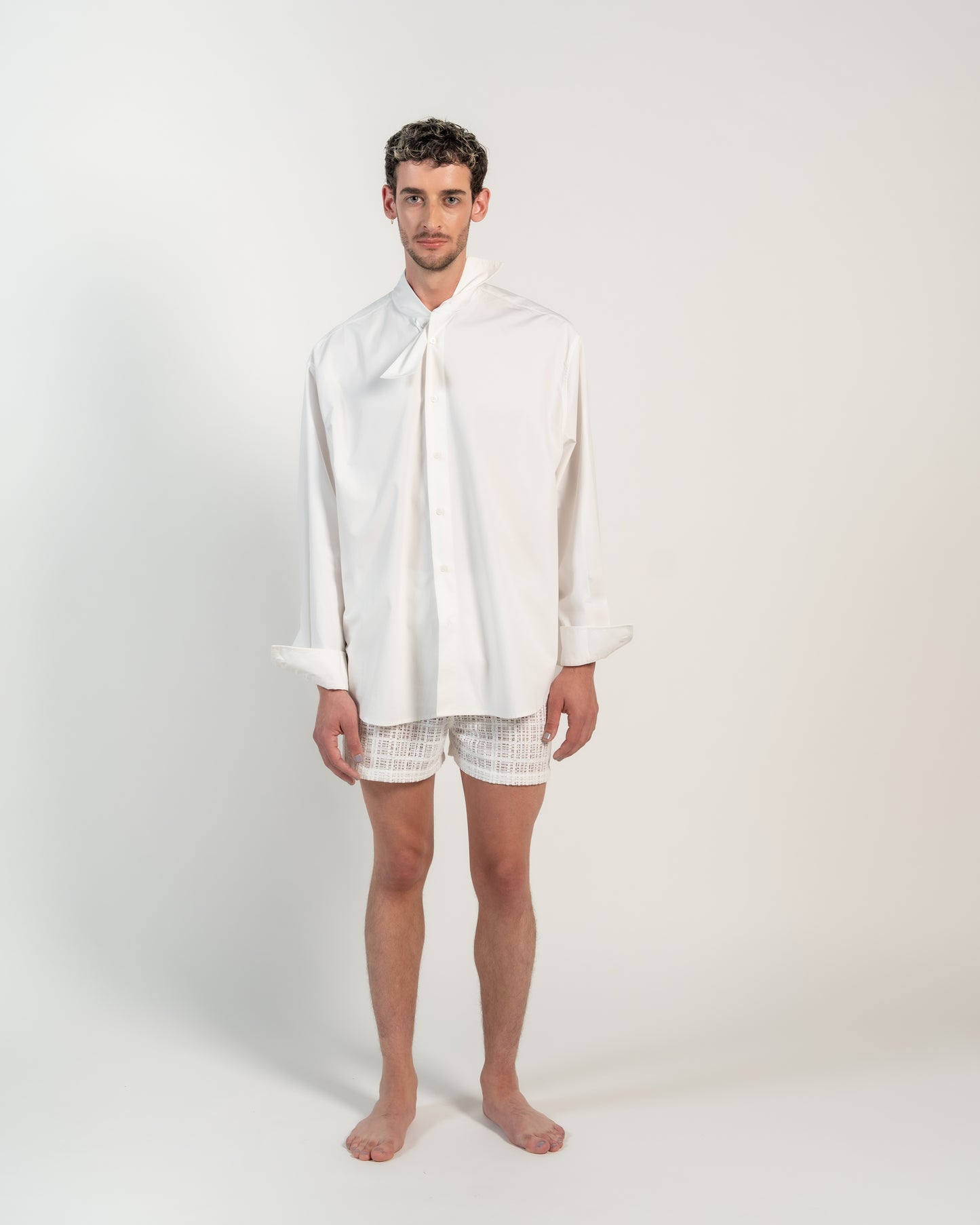 Chemise col long Blanc