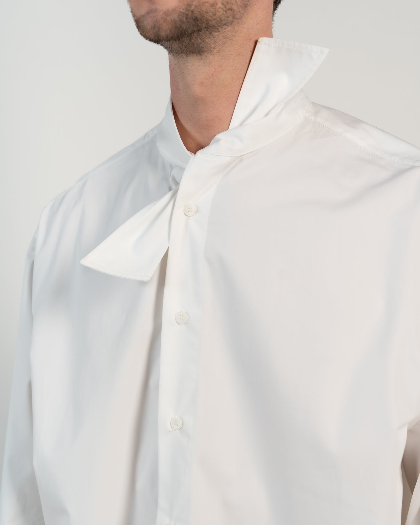 Chemise col long Blanc