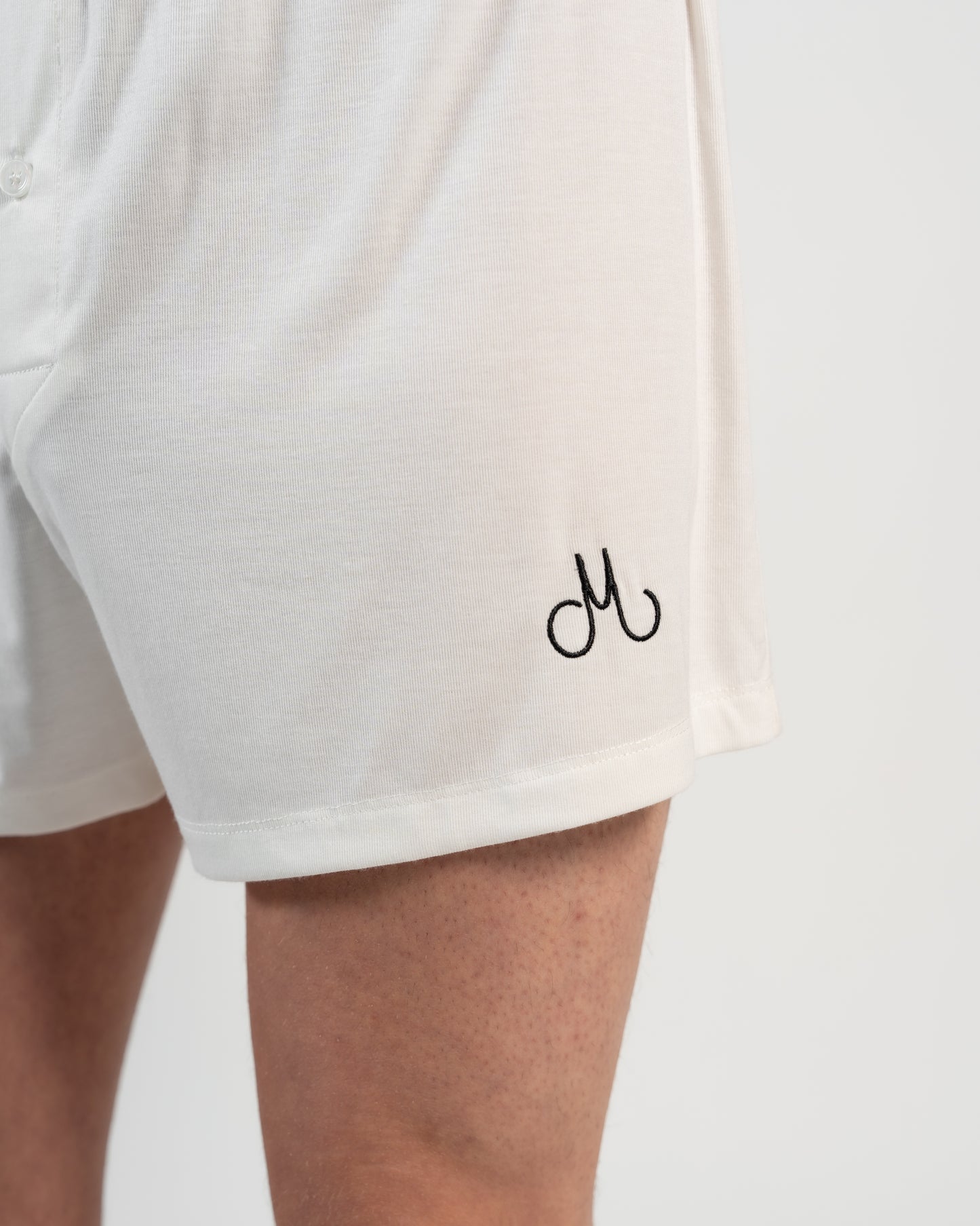 Short jersey fin Blanc