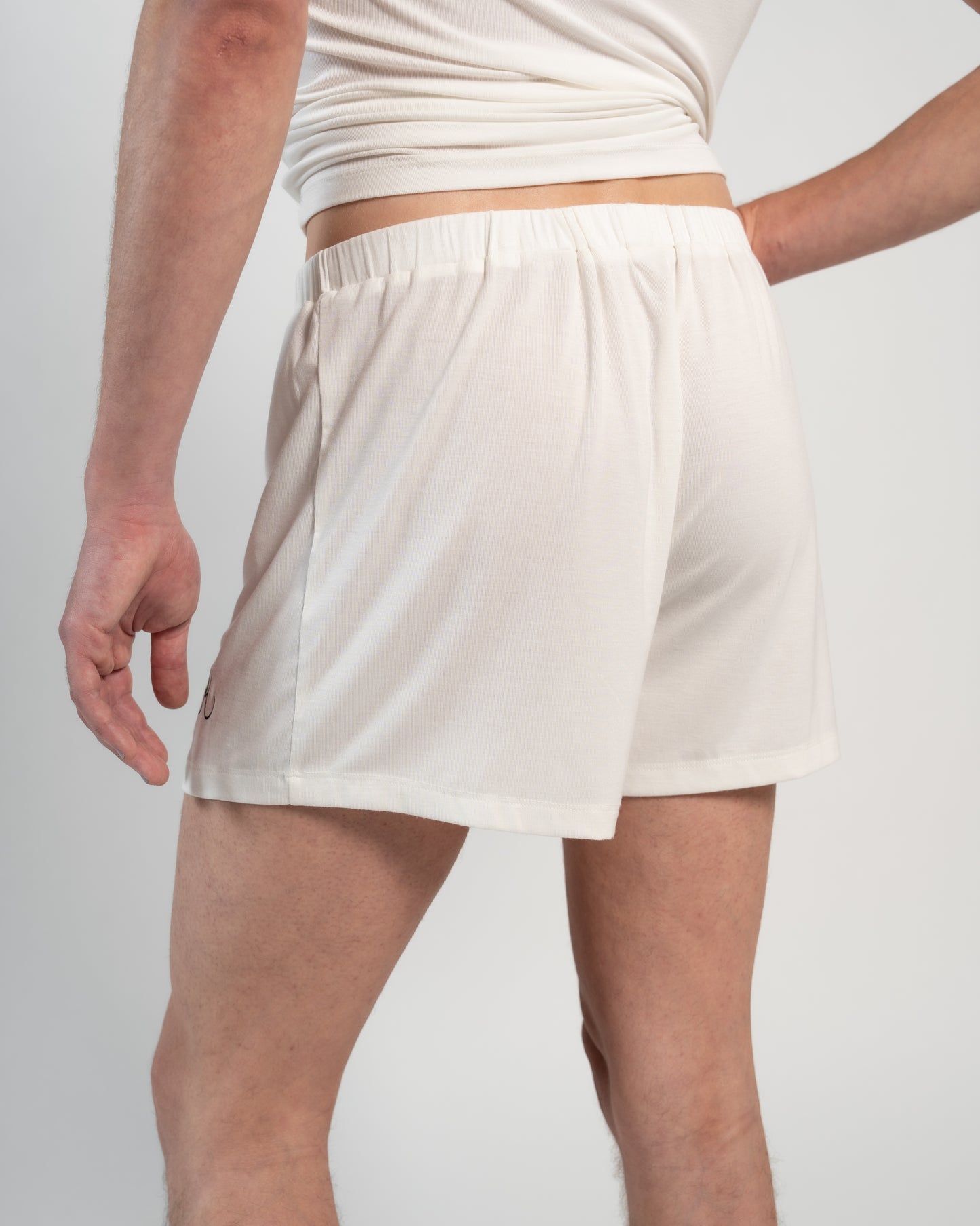 Short jersey fin Blanc