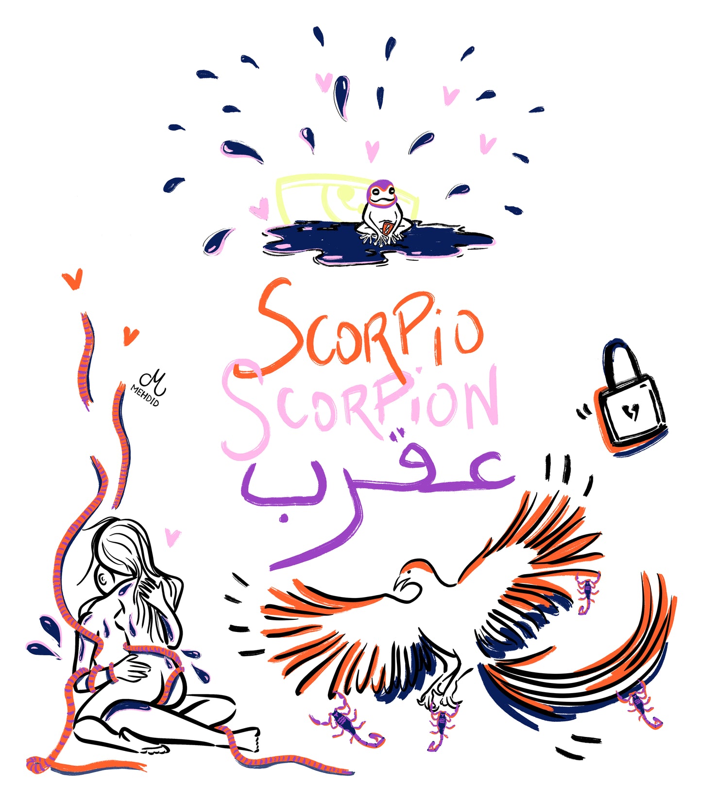 Tee-shirt Scorpion / Scorpio blanc