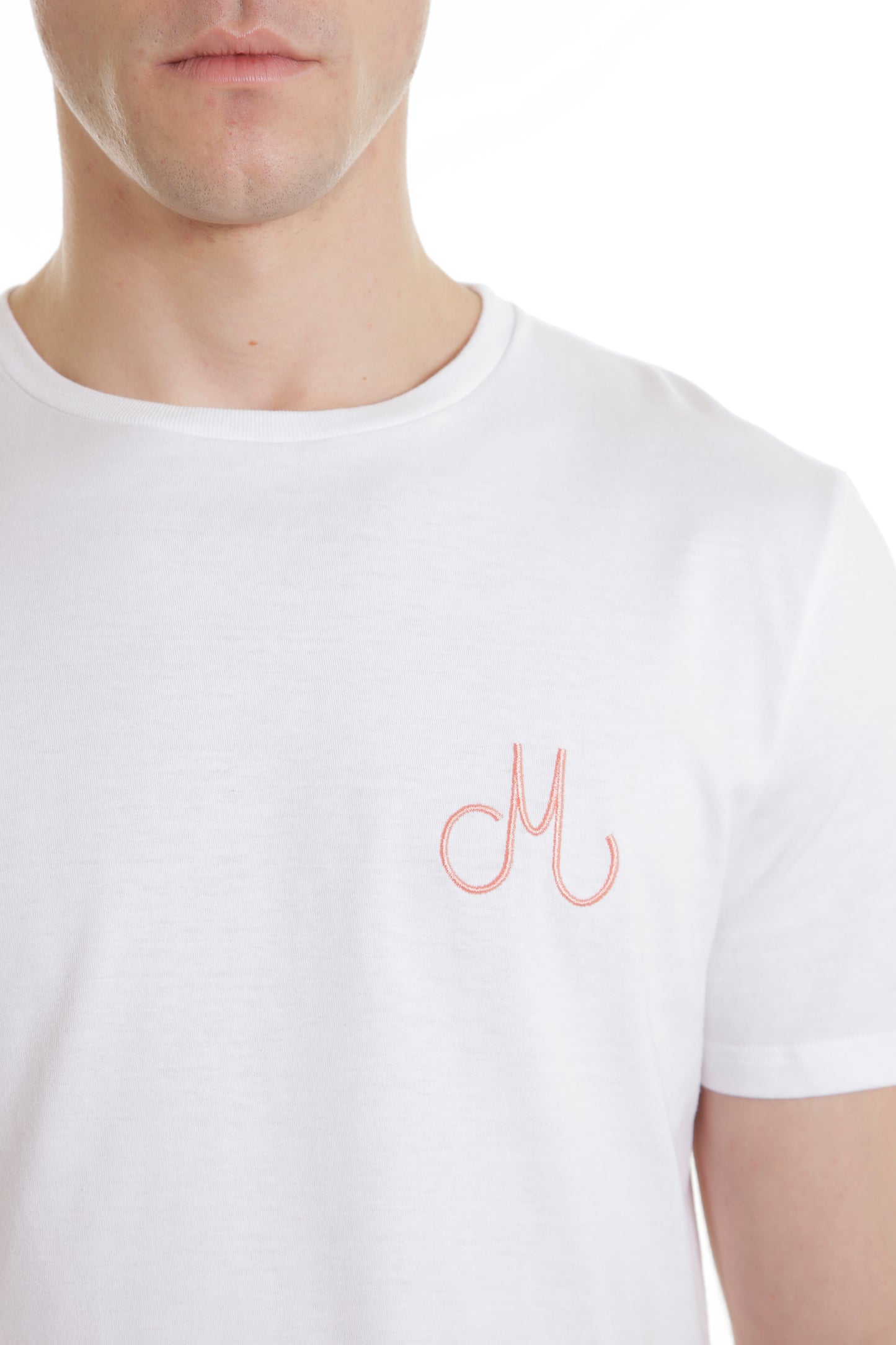 Tee-shirt blanc broderie logo "M"